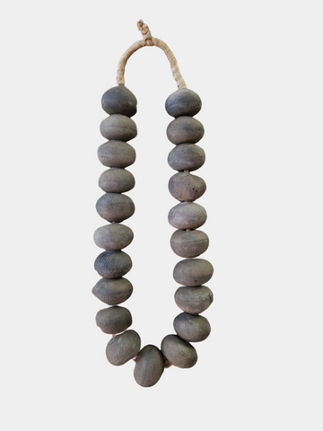 Oversized African Carved Clay Beads - Ebony