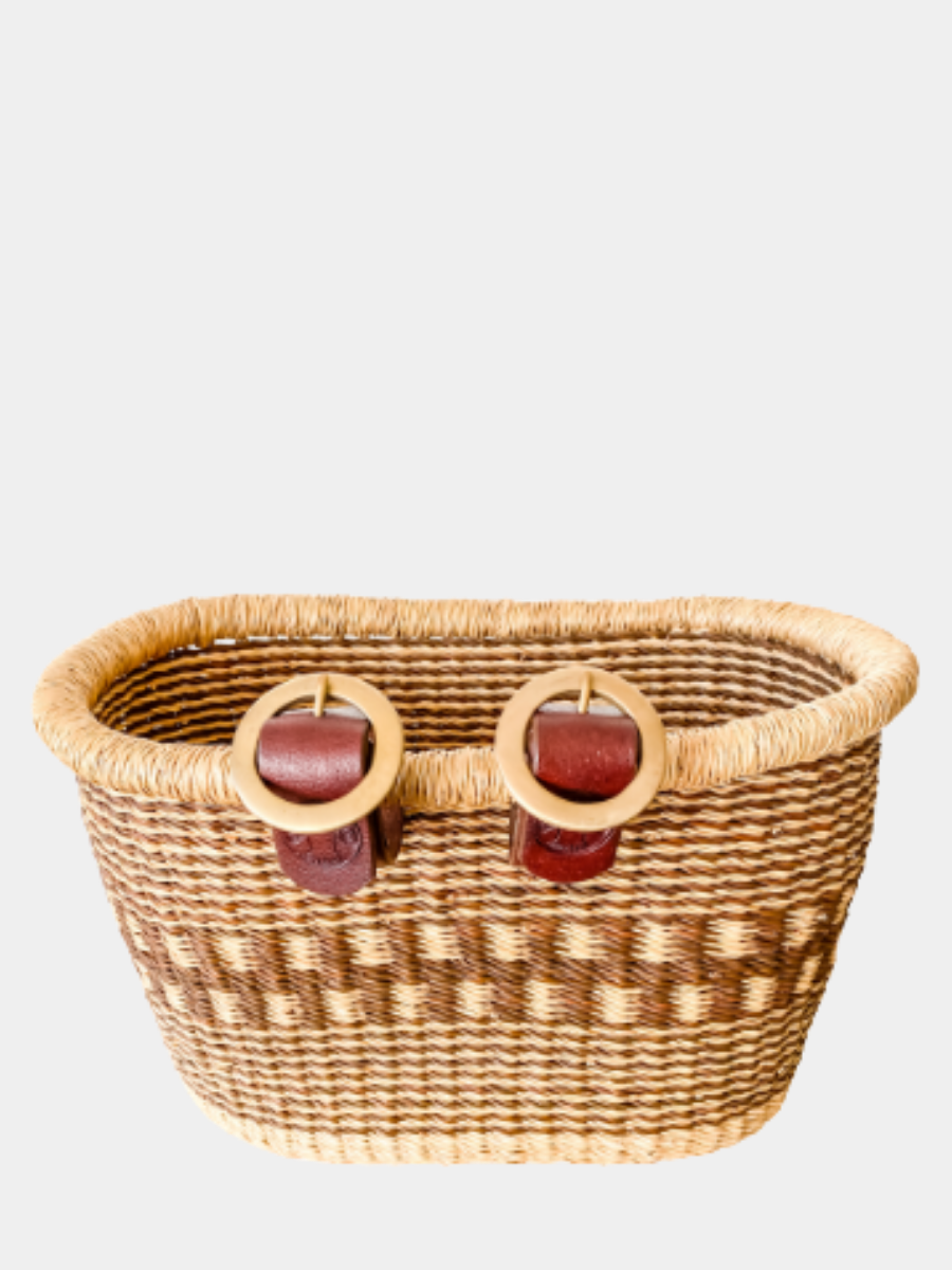 Handwoven Heritage Bicycle Basket Large - Stripes