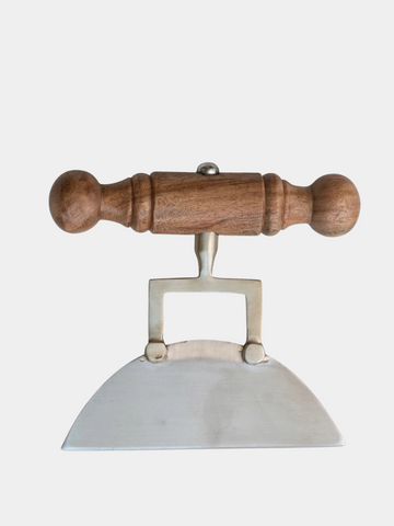 Oversized Brass and Wood Cheese Cleaver