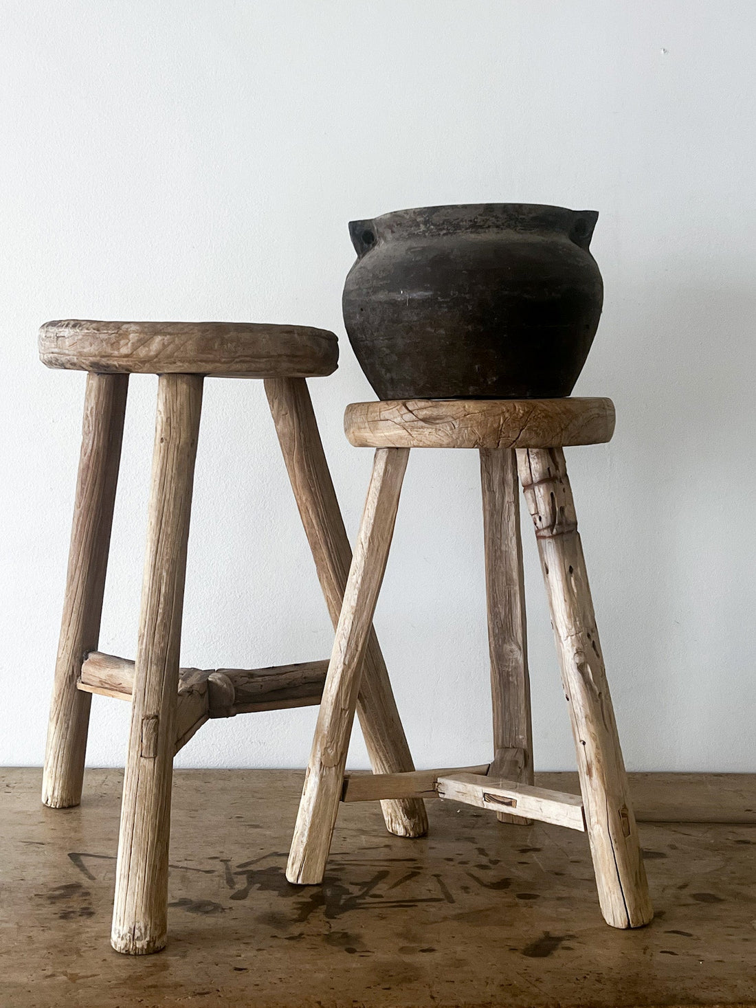 Vintage Round 3-Legged Stool